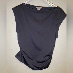 H&M Classic Black Cap Sleeve Blouse